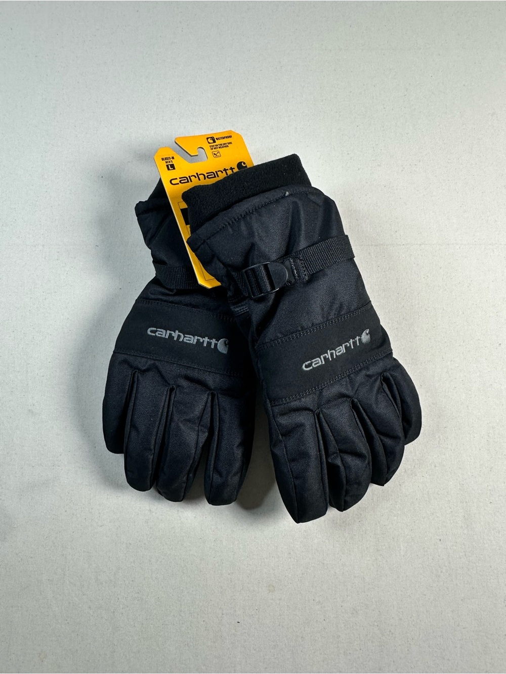 Carhartt Black Men's Winter Work Gloves with Wrist Strap Large